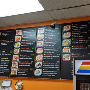 Menu board.