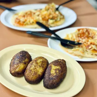 Empanadas (fried plaintain patties with cream) - the plaintain part was fine but the cream filling reminded us of play doh