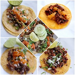 a variety of tacos