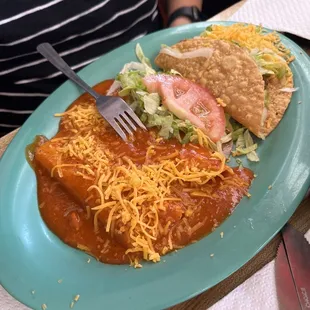 2 enchiladas &amp; 1 beef taco Tuesday special