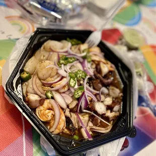 Torre "Mulege" - cooked shrimp, raw shrimp, octopus, scallops, tuna, etc...amazing!