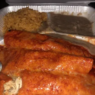 The disgusting Three Cheese Enchiladas Combo