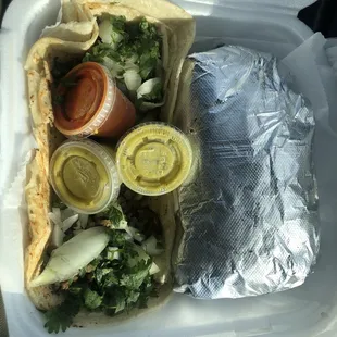 Huge burrito and tacos