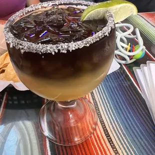 Black tequila margarita
