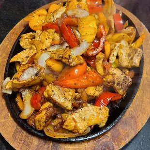 The star of the show, the chicken fajitas!