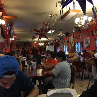 people eating at a restaurant