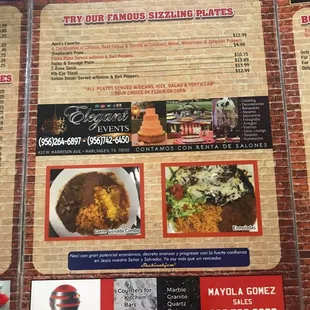 the menu