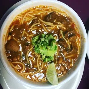 Was the lunch special which should be a carne guisada plate,charro beans &amp; fideo. Asked for it to be prepared this way &amp; they nailed it!