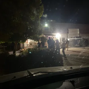 Front of the food truck, plenty of parking