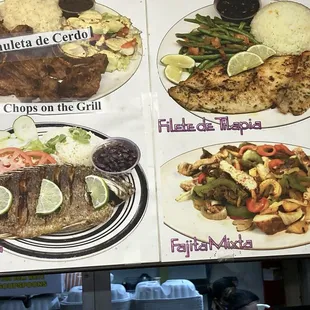four plates of food