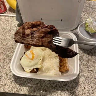 This is what the waitress called an 8 oz portion of meat