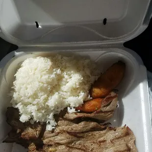 My husband had the steak that's n this photo n I had the half chicken .