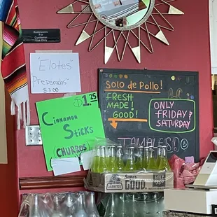 a counter with wine glasses