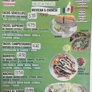 Menu/Mexican options, page 3