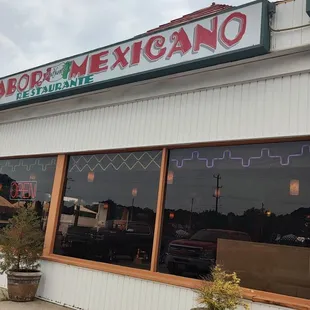 the front of the restaurant