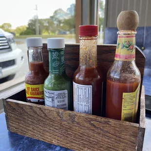 4 types of hot sauces!