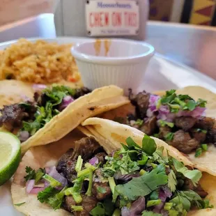 a plate of mexican food