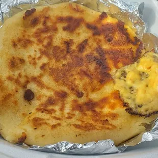 a pancake in a container