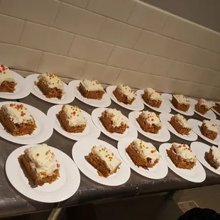 a long table of desserts