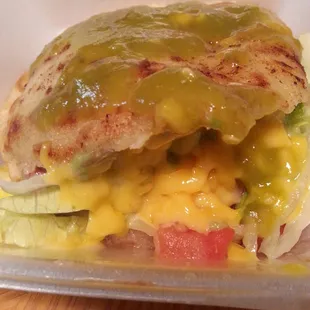 Gordita with added salsa..