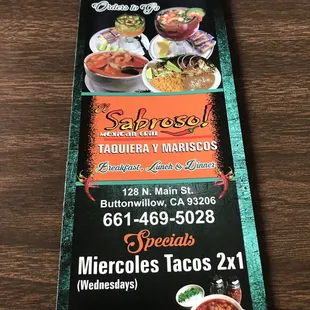 menu