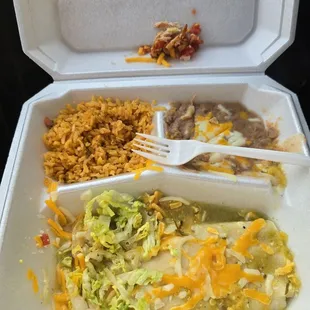 Cheese enchilada and hard taco combo