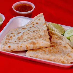 quesadillas and salsa
