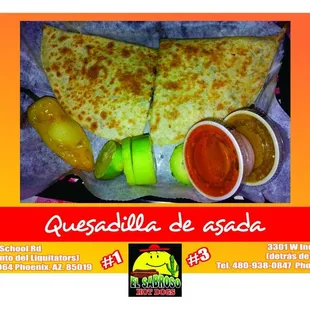 quesadilla and salsa