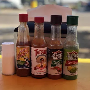 a variety of sauces