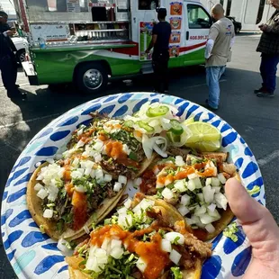 Cabeza and Carnitas, solid tacos, best tacos around this area