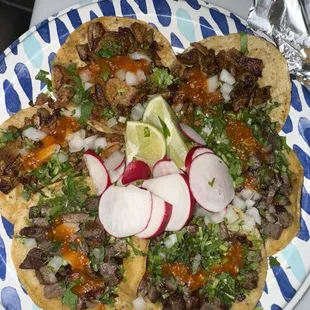 3 Asada Tacos &amp; 3 Al Pastor