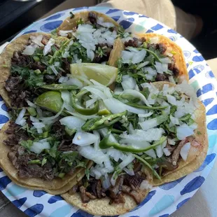Al Pastor (middle bottom and right) suadero top and right, cabeza left 2