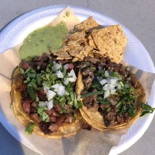 Suadero and cabeza taco! So good.