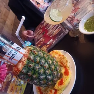 a pineapple on a plate