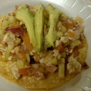 Ceviche Tostada, excellent!