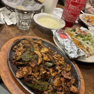 Chicken fajitas- well done