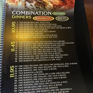 Combination dinners