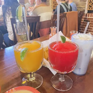 Mango, Strawberry Margarita, Horchata