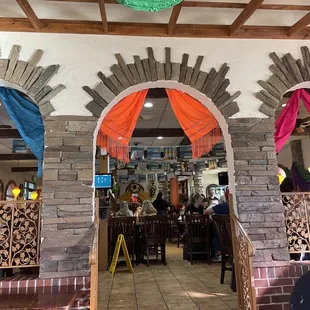 the entrance to the restaurant