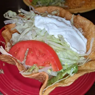 Taco salad, no beef or cheese