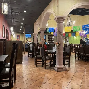 the interior of a mexican restaurant