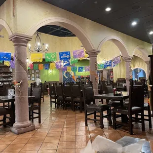 the interior of a mexican restaurant