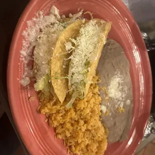 Two chicken tacos
