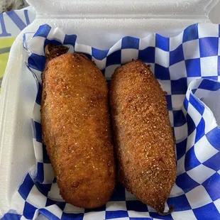 Chicken stuffed fried jalapeños!  So good.