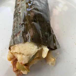 Chicken and cheese tamale