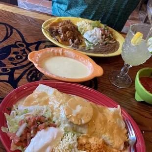 two plates of mexican food