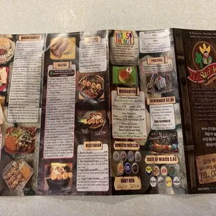 a menu for a mexican restaurant