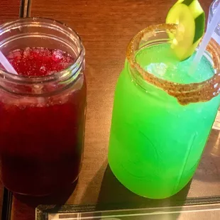 Jamiaca and Pepinada fresh drinks are delicious. Also come in a full 16 oz jar.