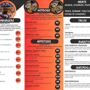 Updated menu