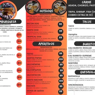 Menu nuevo